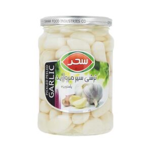 ترشی سیر مروارید 660 گرمی شیشه اختصاصی سحر