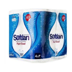 دستمال حوله کم حجم 4 قلو طرح قطره باران سافتلن