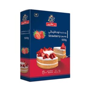 پودر کیک توت فرنگی 500 گرم زر ماکارون
