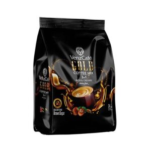 کافی میکس گلد فندوقی با شکر قهوه ای سلفونی 24 ساشه ای 504گ Venz Café