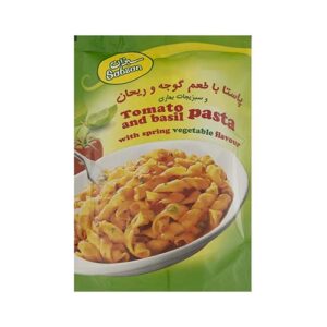پاستا گوجه و ریحان سبزان
