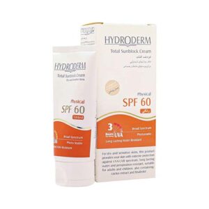کرم ضد آفتاب فیزیکال تیره و رنگی هیدرودرم spf 60