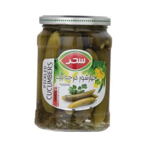 خیارشور درجه یک شیشه اختصاصی 630 گرمی سحر