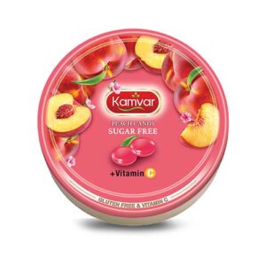 آبنبات رویال بدون قند و رژیمی با طعم هلو 150گ کامور