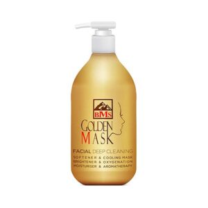 ماسک طلايي لايه بردارصورت ظرف پمپي 300 ميل BMS