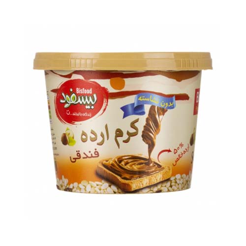 کرم ارده شکلات فندقی 270گ بیسفود کرم ارده شکلات فندقی 270گ بیسفود