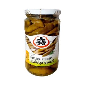 خیارشور ممتاز شیشه 650گ یک و یک