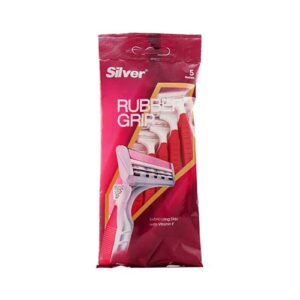 تیغ 2لبه چندبارمصرف رابرگریپ زنانه (پک 5ع) سیلور