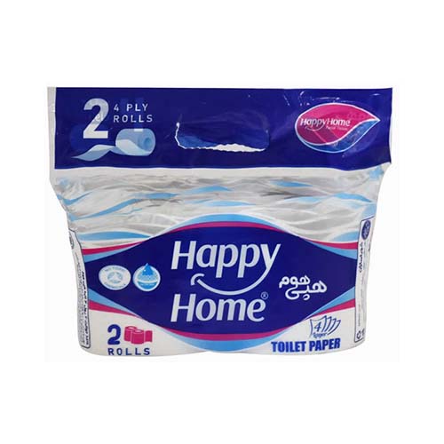 دستمال توالت4 لایه 2 عددی هپی هوم دستمال توالت4 لایه 2 عددی هپی هوم