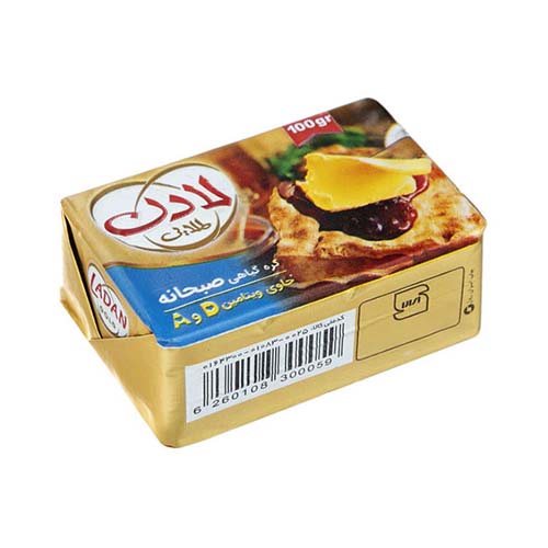 کره گیاهی صبحانه فویلی 100گرم لادن کره گیاهی صبحانه فویلی 100گرم لادن