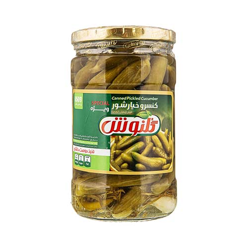خیار شور شیشه ای ویژه 650گ گلنوش خیار شور شیشه ای ویژه 650گ گلنوش