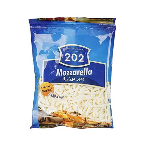 پنیر پیتزارنده شده 180gبسته سلفونی202 پنیر پیتزارنده شده 180gبسته سلفونی202
