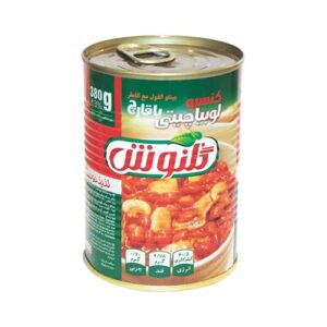 کنسرو لوبيا با قارچ 380 گرمي آسان بازشو گلنوش