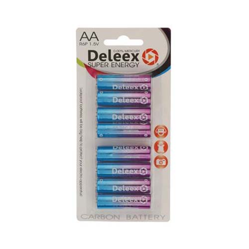 باطری AA کربن زینک8عددی Deleex باطری AA کربن زینک8عددی Deleex