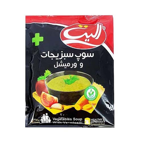 سوپ سبزیجات و ورمیشل 75گرم الیت پلاس سوپ سبزیجات و ورمیشل 75گرم الیت پلاس