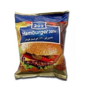 همبرگرمعمولی با30%گوشت 500gبسته سلفونی202