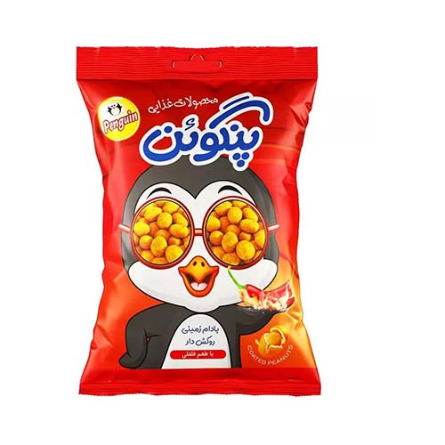 بادام زميني روکش دار باطعم فلفلي 80 گرمي پنگوئن بادام زميني روکش دار باطعم فلفلي 80 گرمي پنگوئن