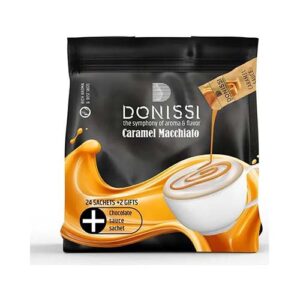 پودر مخلوط قهوه فوری کارامل ماکیاتو همراه با سس کارامل 26*27گ دونیسی