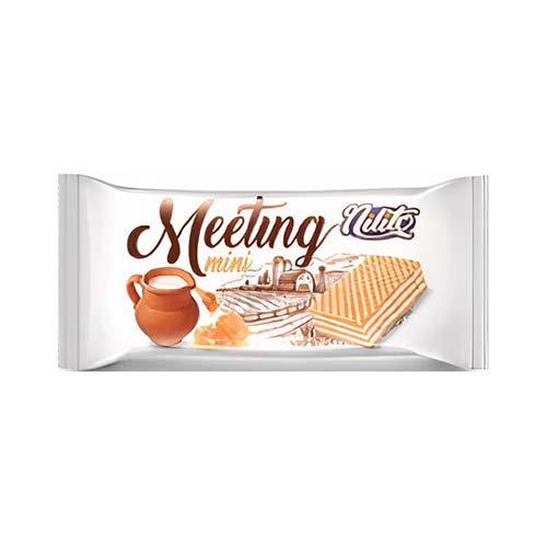 ویفر میتینگ مینی با کرم شیر عسل230گ نیلی تو شیرین وطن ویفر میتینگ مینی با کرم شیر عسل230گ نیلی تو شیرین وطن