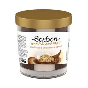 شکلات صبحانه 200gr کنجدی دورنگ شیشه سوربن کاله