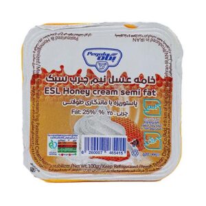 خامه عسل پاستوريزه ESL ليواني 100 گرمي چهارگوش 25 درصد پگاه