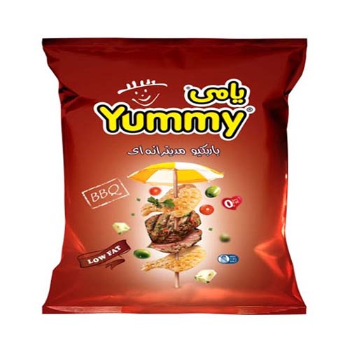 اسنك بسته بندي باربكيو مديترانه اي 80 گرم يامي اسنك بسته بندي باربكيو مديترانه اي 80 گرم يامي