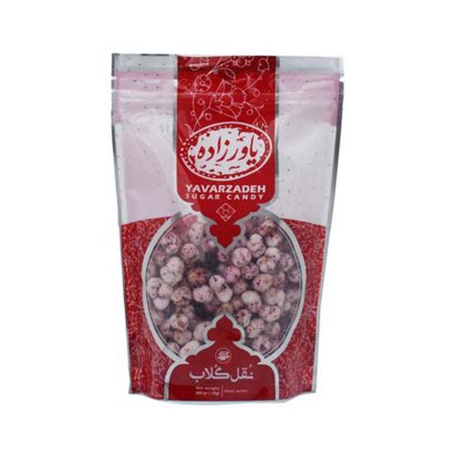 نقل 400 گرم گل محمدی یاورزاده نقل 400 گرم گل محمدی یاورزاده