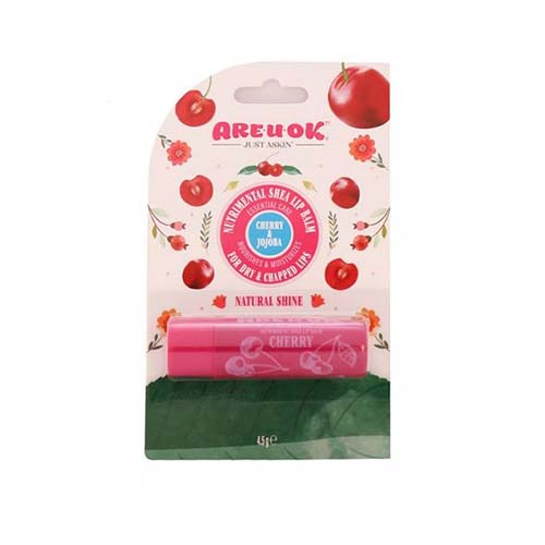 بالم مرطوب کننده لب با طعم گیلاس سرخابی مدل cherry 4.5 g آر یو اوکی بالم مرطوب کننده لب با طعم گیلاس سرخابی مدل cherry 4.5 g آر یو اوکی