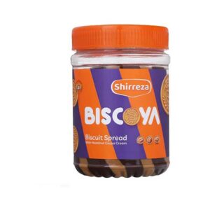 کرم بیسکوئیت دورنگ فندقی 450گ بیسکویامی