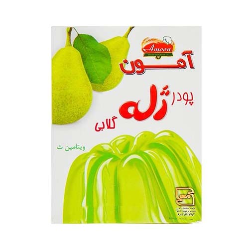 پودر ژله با طعم گلابی100g آمون پودر ژله با طعم گلابی100g آمون