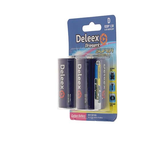 Deleex D باطري 2عددي سوپر کربن Deleex D باطري 2عددي سوپر کربن