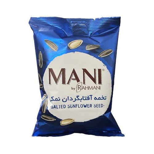 تخمه آفتابگردان دورسفید نمکی 100گرم مانی